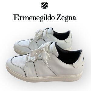 Ermenegildo Zegna COUTURE Tiziano Sneakers, white lace up, men’s size 38.5EU/6US